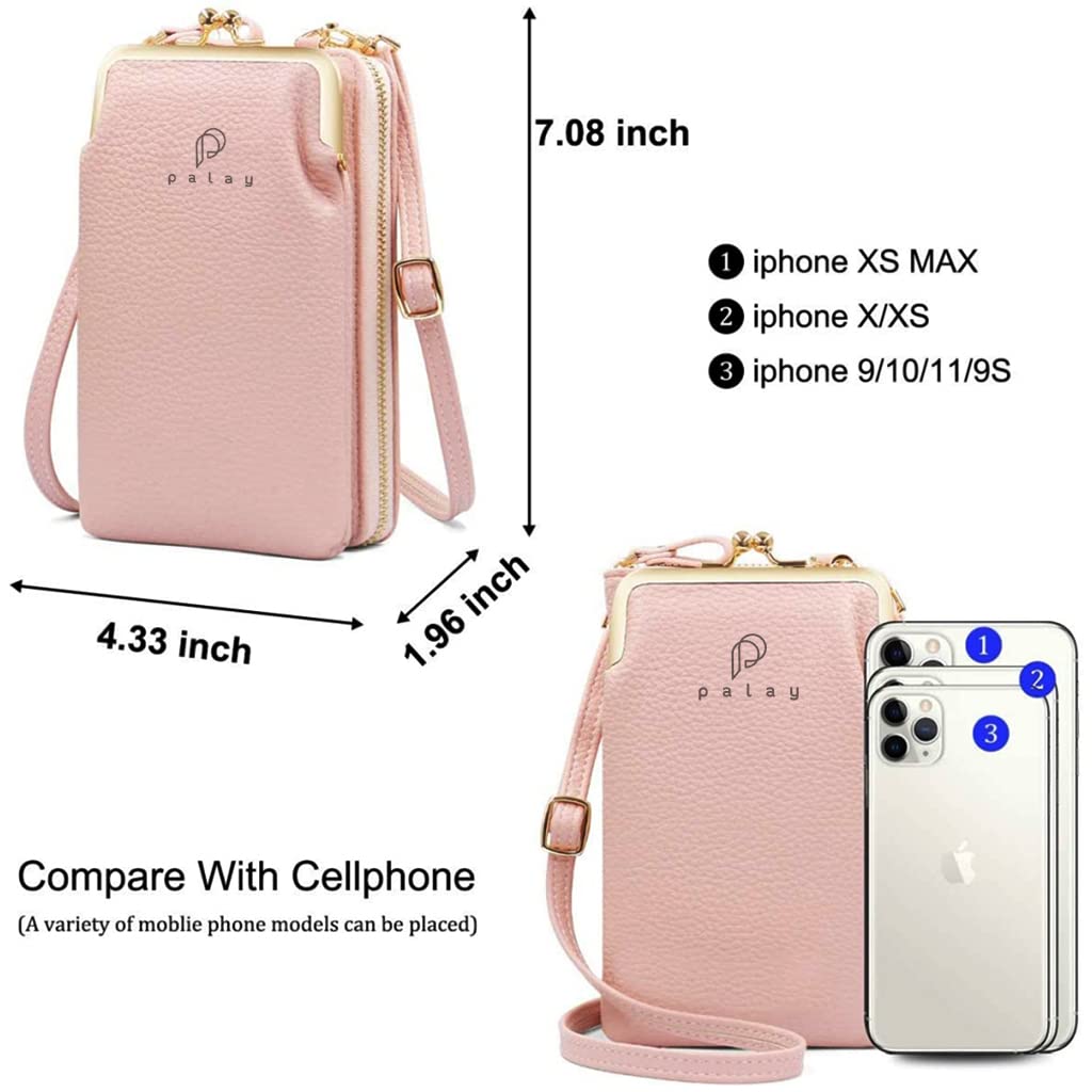 PALAY Women Crossbody Phone Bag Ladies Wallet Small Soft PU Leather Cell Phone Purse Mini Shoulder Bag with Strap Card Slots (Pink) PALAY Women Crossbody Phone Bag Ladies Wallet Small Soft PU Leather Cell Phone Purse Mini Shoulder Bag with Strap Card Slots (Pink)